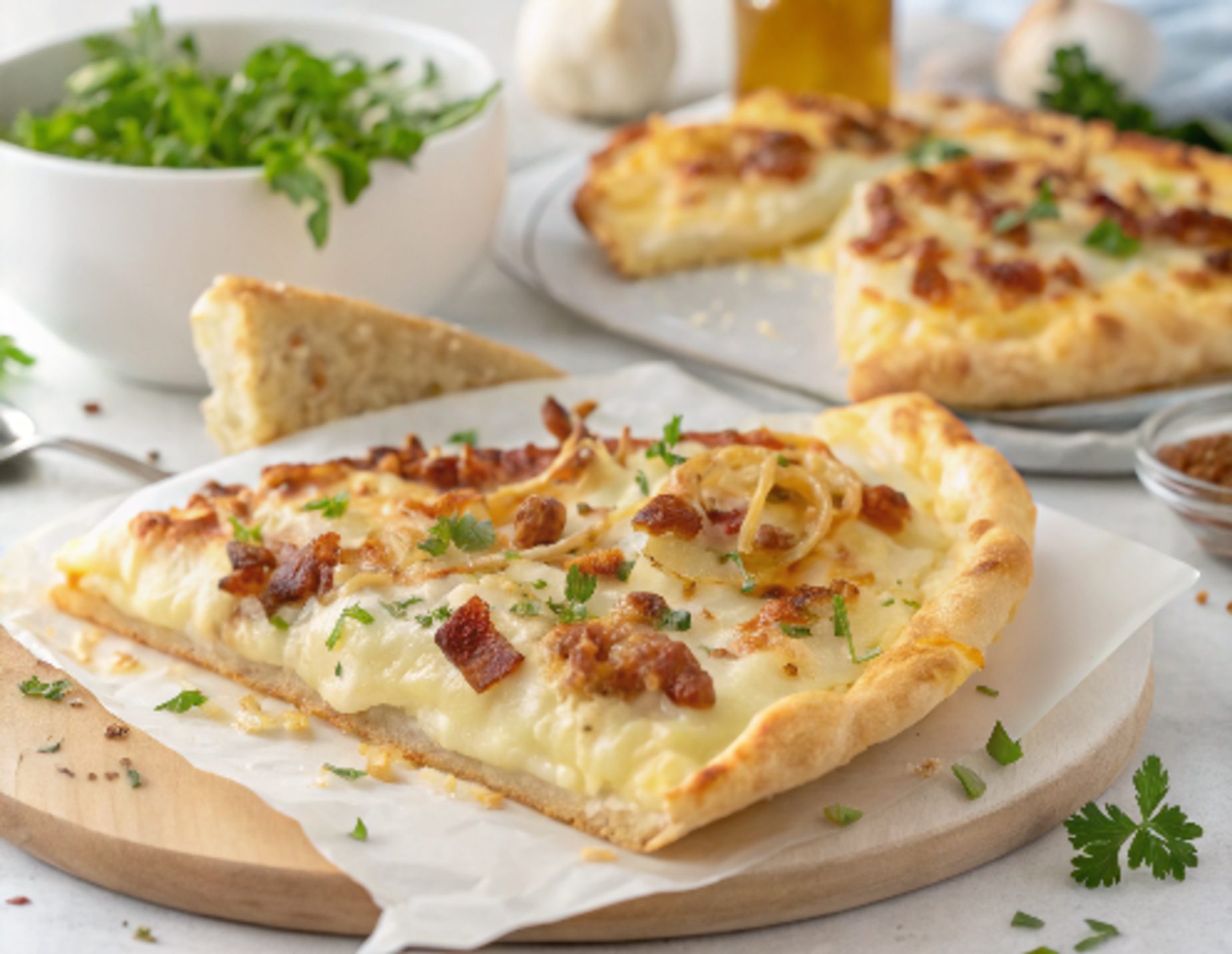 Crispy Flambée Tart in Air Fryer