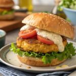 Curry Chicken Burger with Homemade Mayonnaise with thermomix
