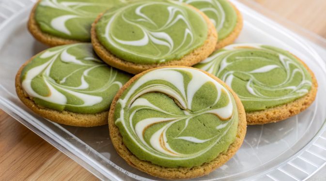 Air Fryer Matcha and White Chocolate Swirl Cookies