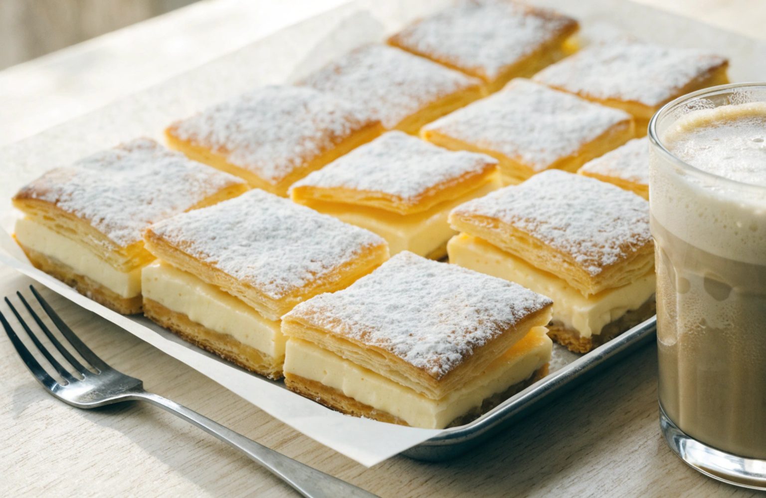 Vanilla Pastry Cream Squares with Thermomix