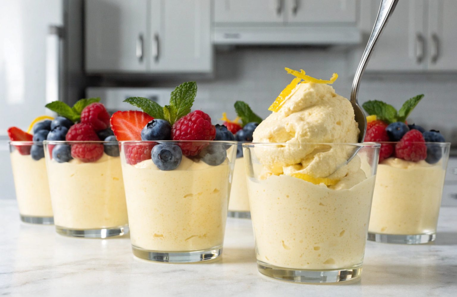 Lemon mousse with mascarpone in Thermomix