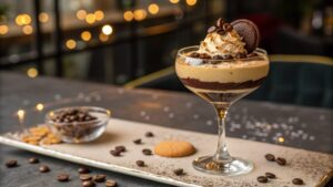 Espresso and Martini Mousse layered with Thermomix