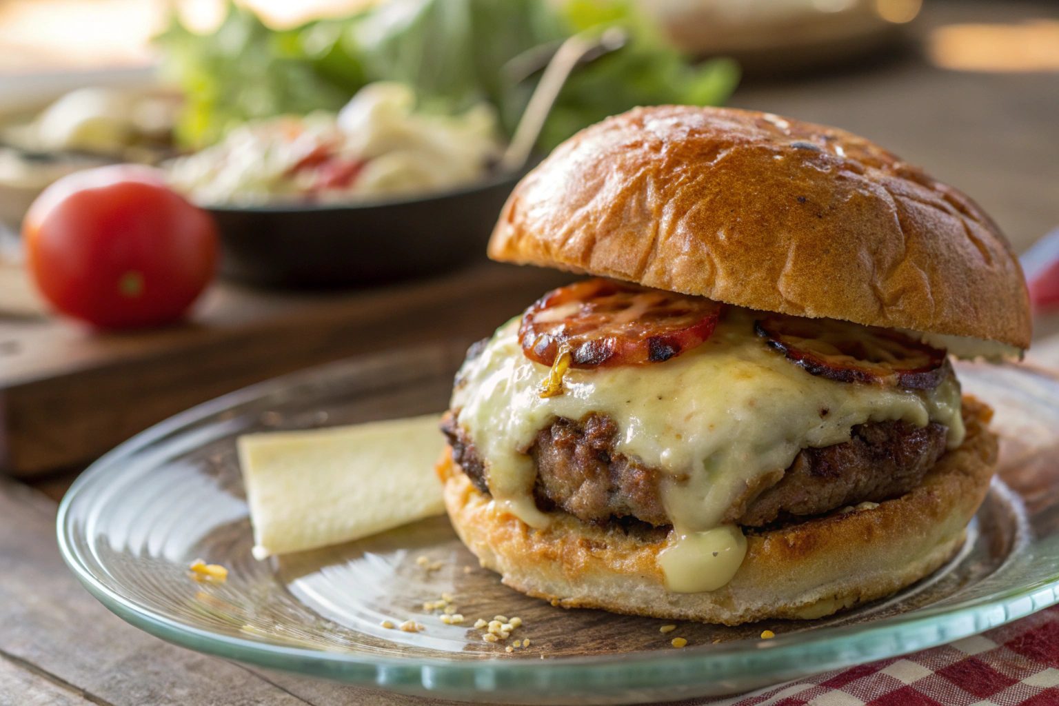 Four Cheese Burger in Air Fryer