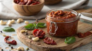 Dried tomato, cashews and parmesan pesto in Thermomix