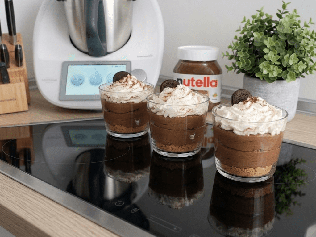 Nutella mousse in glasses with Thermomix