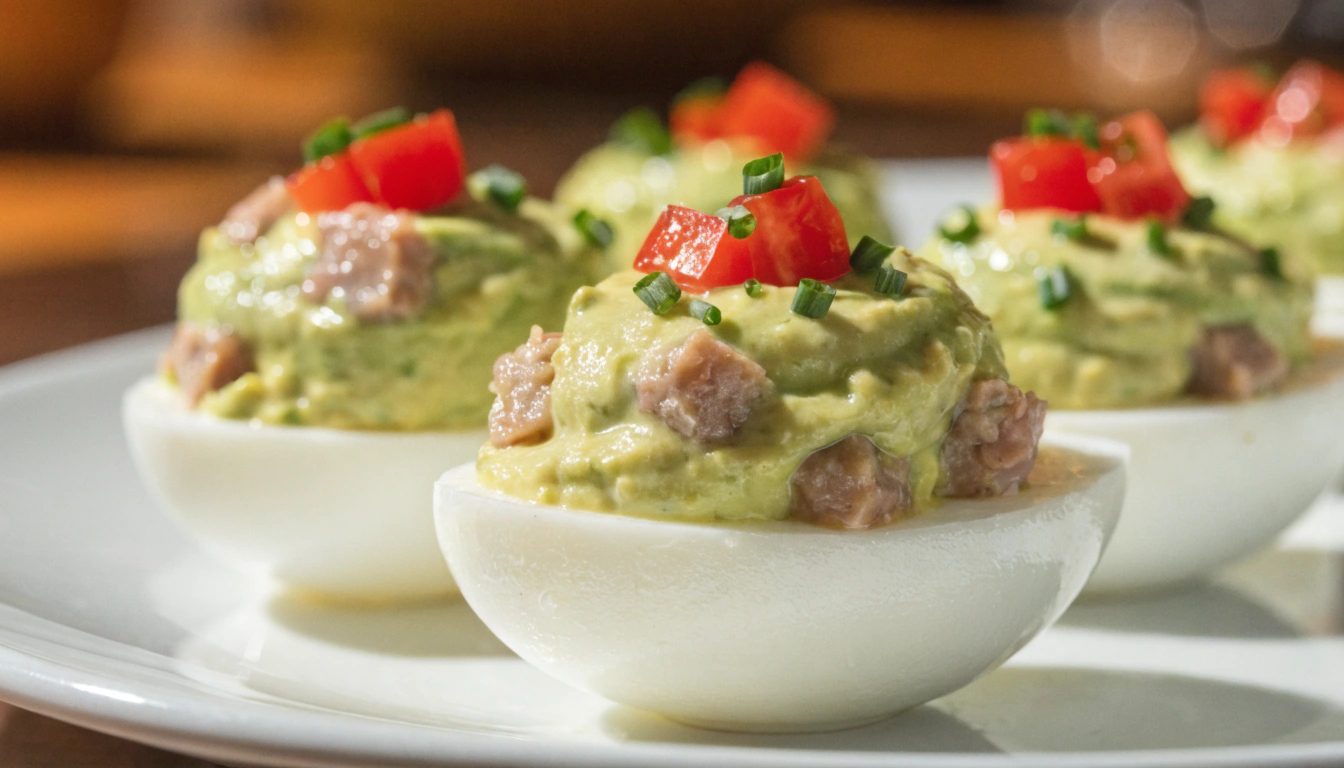 Eggs stuffed with avocado and tuna in Thermomix