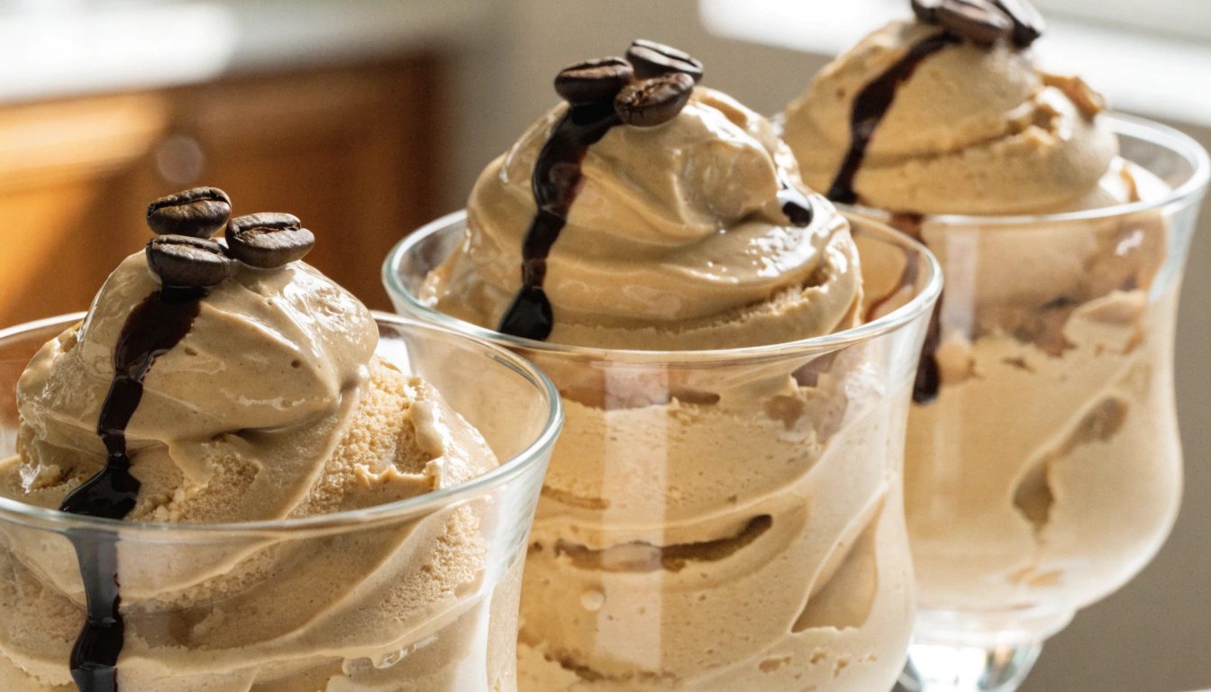 Creamy coffee ice cream in Thermomix