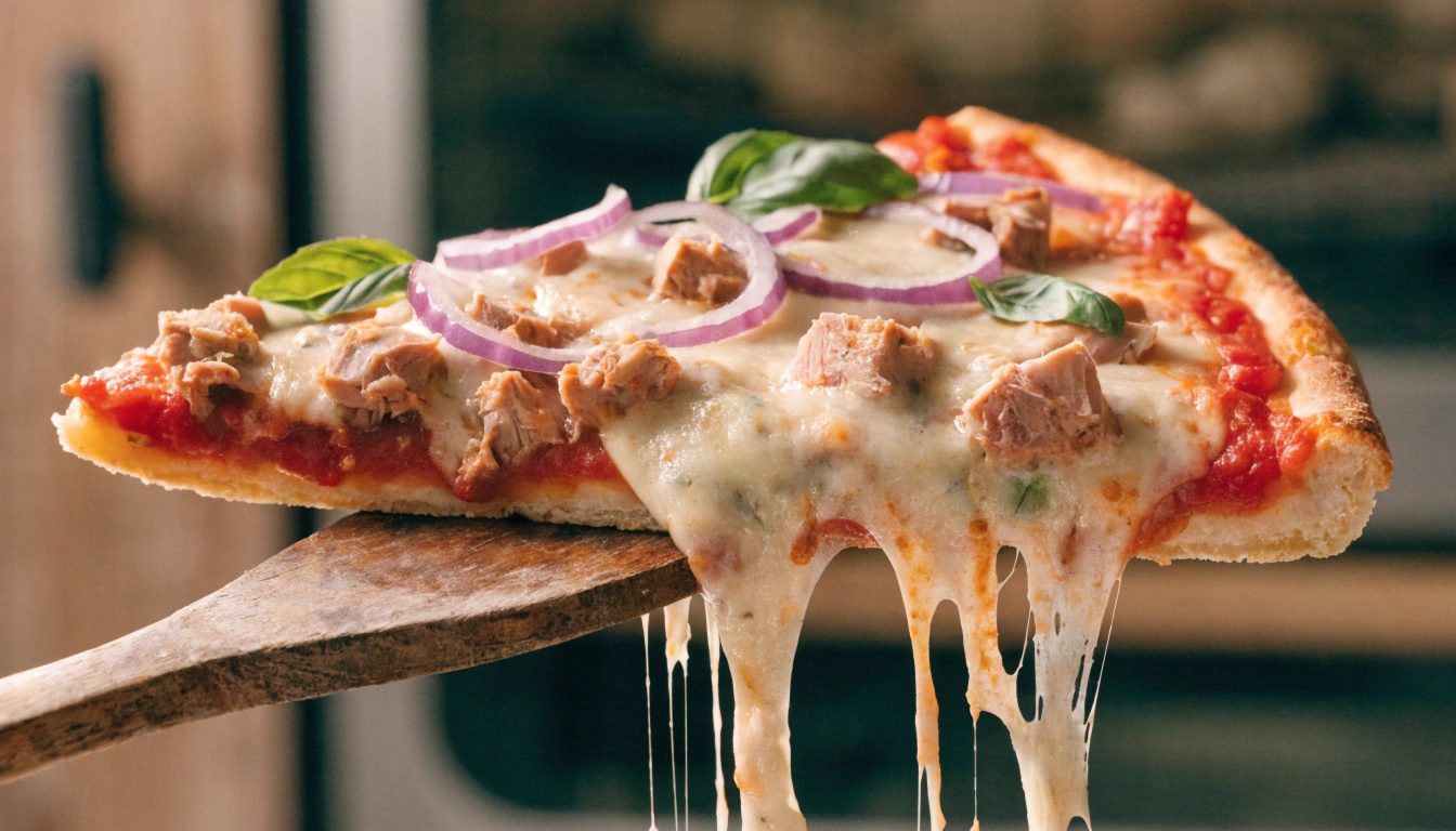 Pizza de atún alta en proteínas en Thermomix