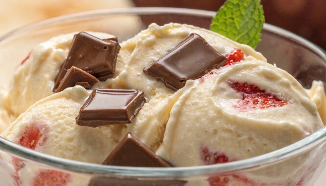 Helado de yogur cremoso y fresas con Thermomix